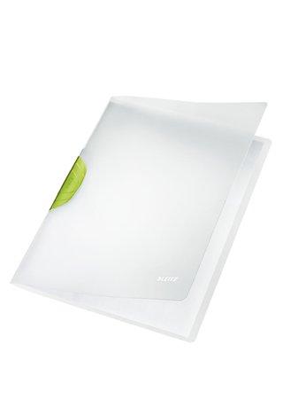 Rýchloviazač, s klipom, PP, A4, LEITZ "ColorClip Magic", zelený 2