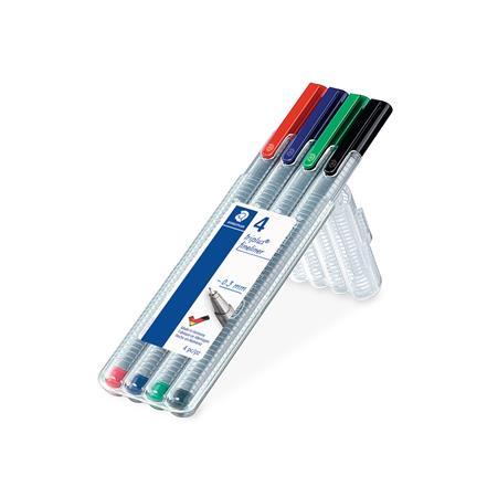 Liner, sada, 0,3 mm, STAEDTLER "Triplus STAEDTLER Box", 4 rôzne farby 2