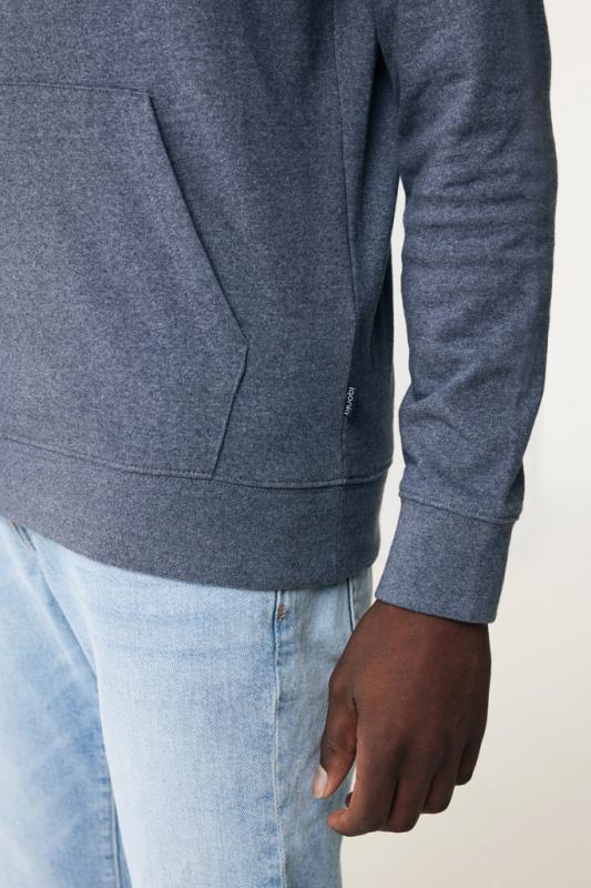 Nefarbená mikina s kapucňou IQONIQ Torres z recykl. bavlny heather navy XL 18