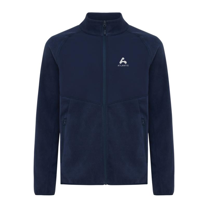 Micro fleece bunda na zips IQONIQ Talung z rec. polyesteru námornícka modrá XXL 3