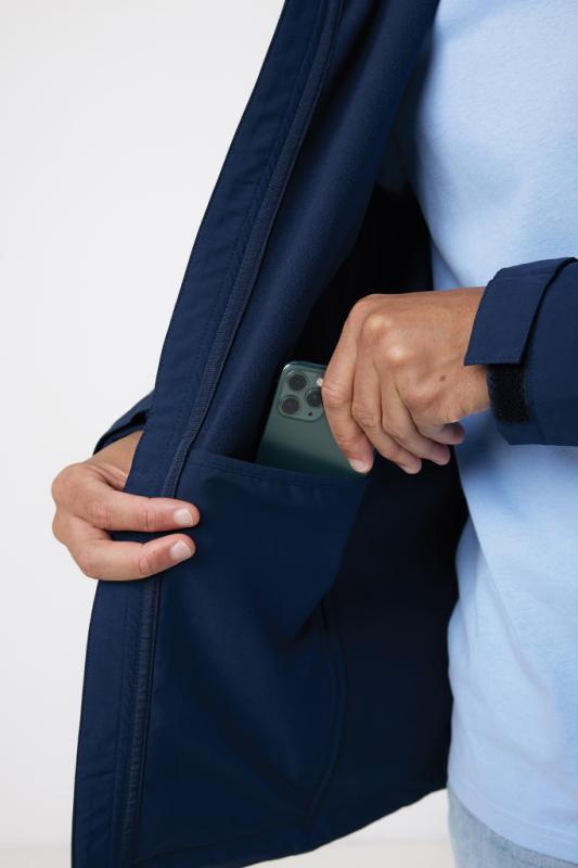 Pánska soft shell bunda IQONIQ Makalu z recykl. polyesteru námornícka modrá XXXL 13
