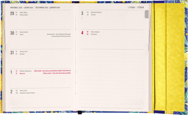 NOTIQUE Týždenný magnetický diár Citróny 2026, 11 x 16 cm 1