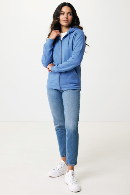 Mikina na zips s kapucňou IQONIQ Abisko z recykl. bavlny heather blue XXXL 5