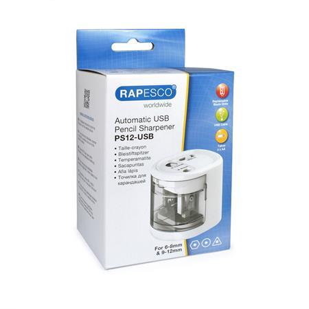 Strúhadlo, 2 otvory, stolové, elektrické, USB konektor, RAPESCO"PS12-USB", biela 6