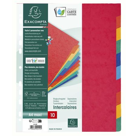 Register, kartónový, A4+, 10 dielny, EXACOMPTA, farebný 2