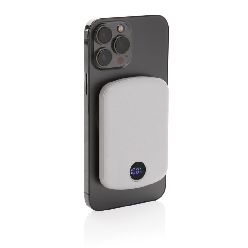 Magnetická powerbanka 5000mAh MagBoost z RCS recykl. plastu biela 2