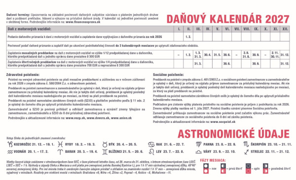 Stolový kalendár Pracovný stĺpcový 2027 3
