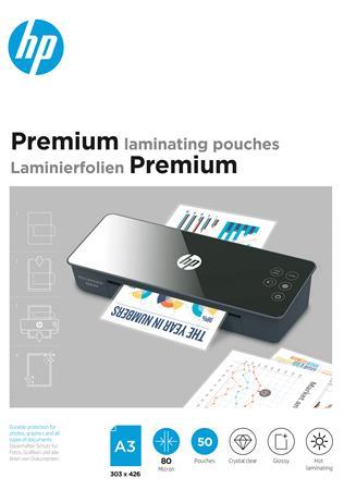 Laminovacia fólia, 80 mikrónov, A3, lesklá, 50 ks, HP "Premium" 1