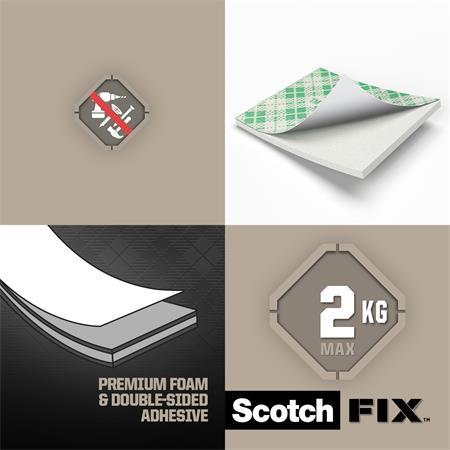 Lepiace štvorčeky, 16 ks/bal, obojstranné, 3M SCOTCH 9