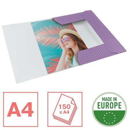 Doska s gumičkou, kartónová, A4, ESSELTE "Colour`Breeze", levanduľová 3