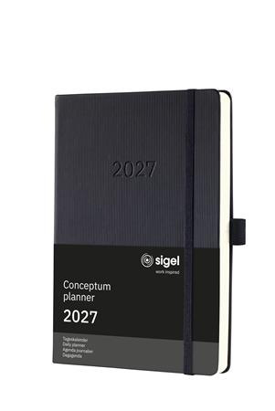 Diár, A5, denný, 2026, tvrdá obálka, SIGEL "Conceptum", čierny 2
