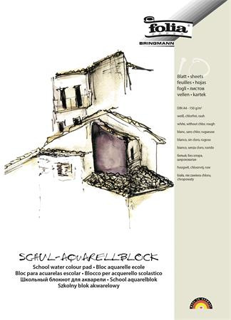 Akvarelový blok, A4, 150 g, 10 listov, hrubý, FOLIA 1