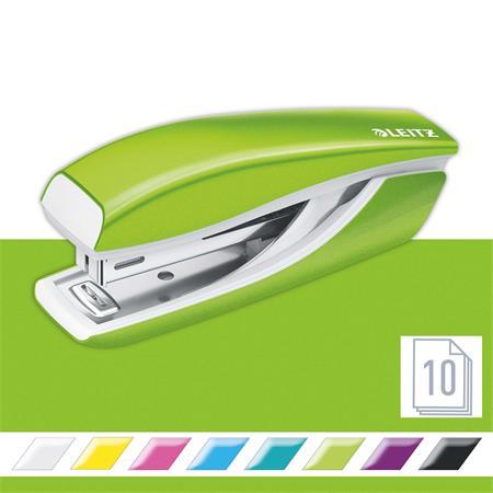 Zošívačka, mini, No. 10, 10 listov, kovová, LEITZ"Nexxt Wow", zelená 2