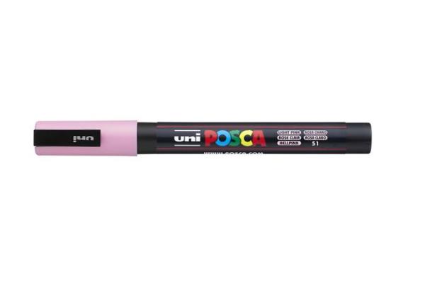 Dekoračný popisovač, 0,9-1,3 mm, UNI "Posca PC-3M", svetloružová
