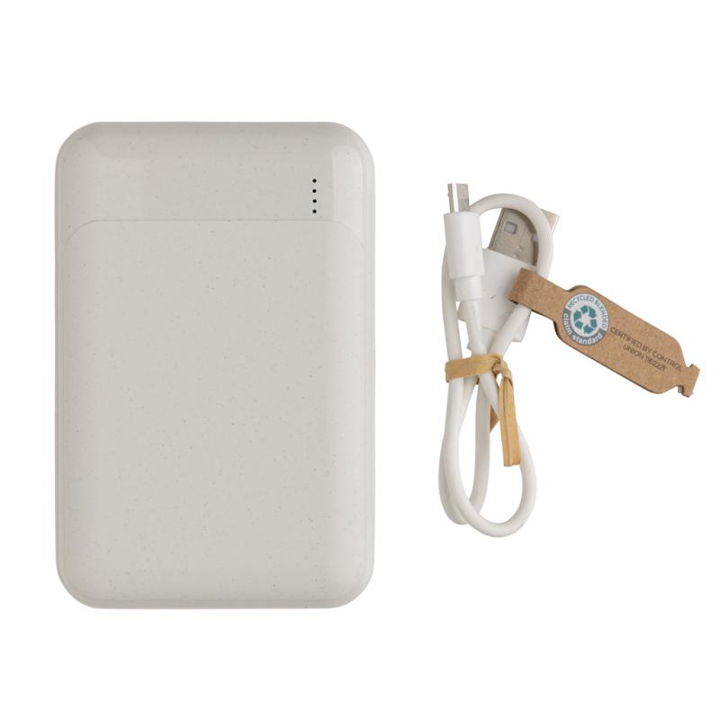 Powerbanka 10 000 mAh z RCS recyklovaného plastu biela 6