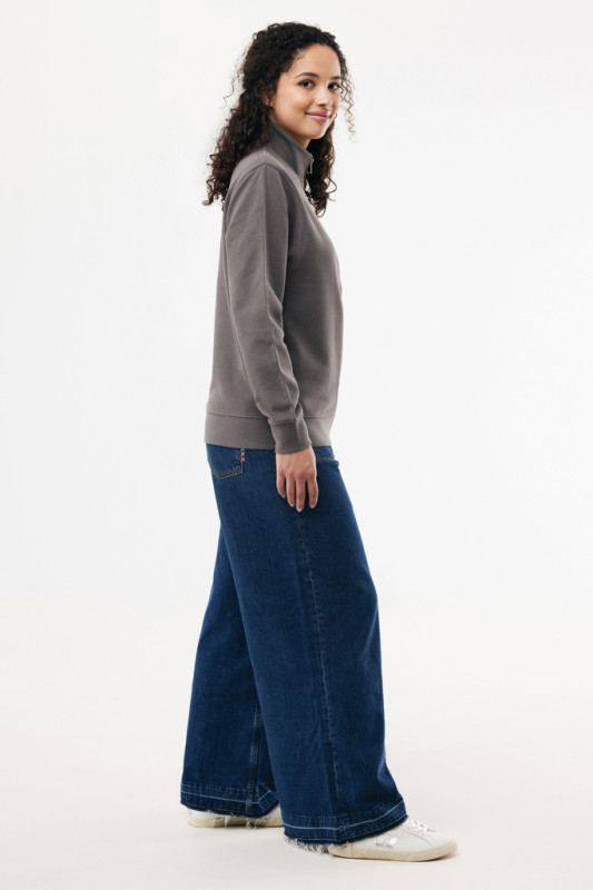 IQONIQ Elgon sveter s krátkym zipsom z recyklovanej bavlny antracitová XXL 11