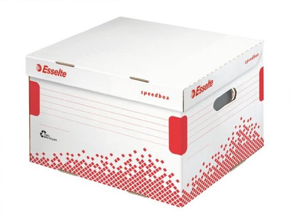 Archívny kontajner, L veľkosť, recyklovaný kartón, ESSELTE "Speedbox", biely 1
