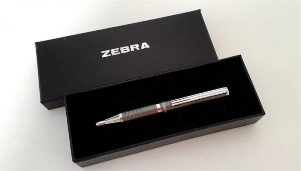 Guľôčkové pero, 0,24 mm, teleskopické telo, kovová sivá, ZEBRA "SL-F1", modrá 2