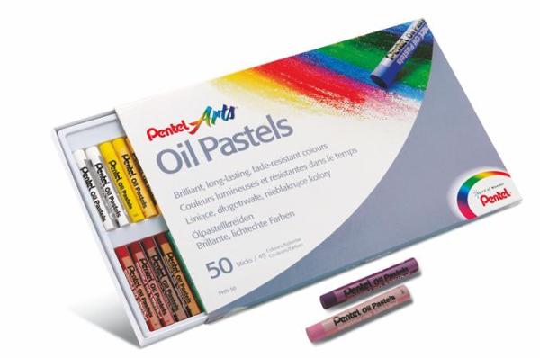 Pastelové olejové kriedy, PENTEL, "Arts", 50 rôznych farieb 5