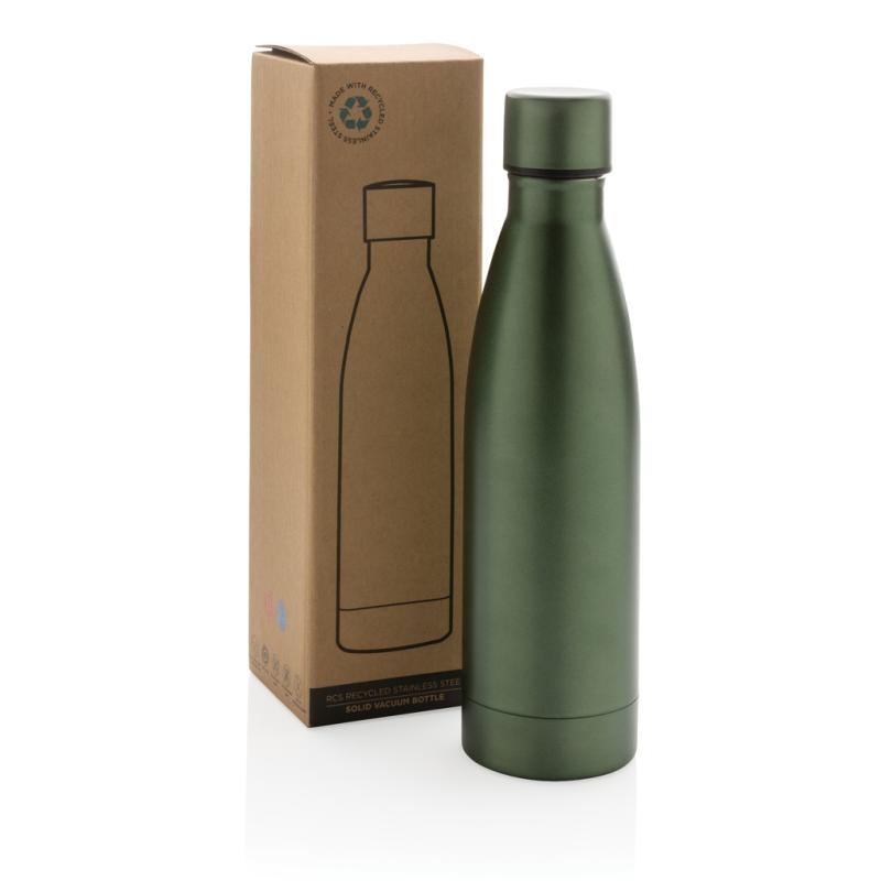 Celofarebná termo fľaša z RCS recyklovanej ocele 500ml zelená 11