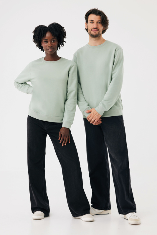 IQONIQ Toria Unisex mikina s okrúhl. výstrihom z rec. bavlny Iceberg green XL 16