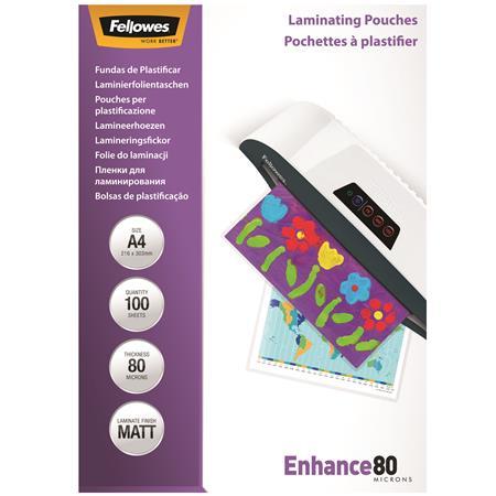 FELLOWES Laminovacia fólia, matná, A4, 80 mik. 1