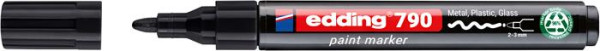 Lakový popisovač, 2–3 mm, PCR, EDDING "790", čierny 2