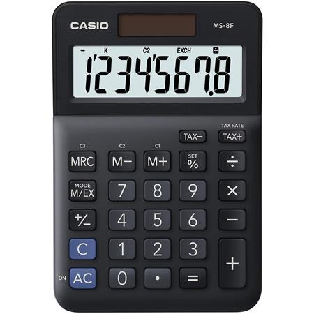 Kalkulačka, stolová, 8 miestny displej, CASIO "MS-8 F", čierna 1