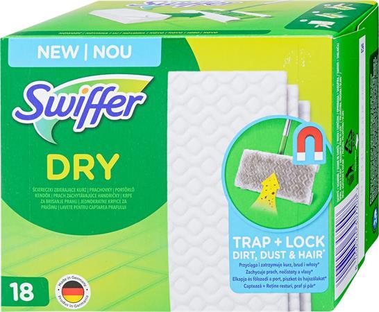 Utierky na podlahu,suché, náhradná nápň, 18 ks, SWIFFER "Dry" 1