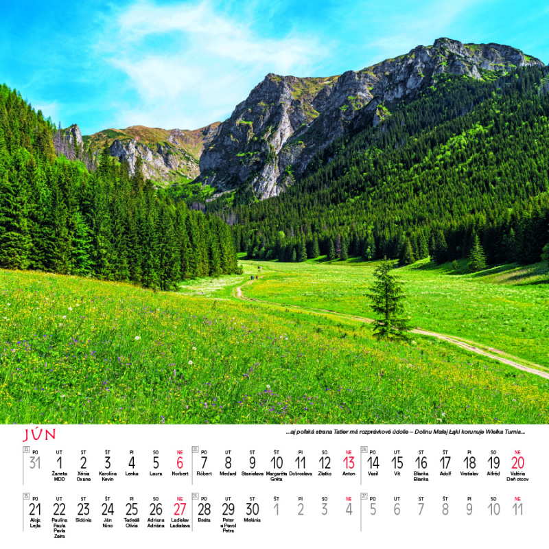 Nástenný kalendár Tatry štvorec 2027 7