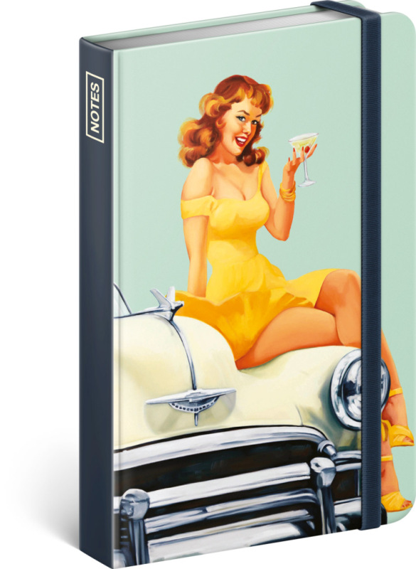NOTIQUE Notes Pin–up Girls, linajkovaný, 11 x 16 cm