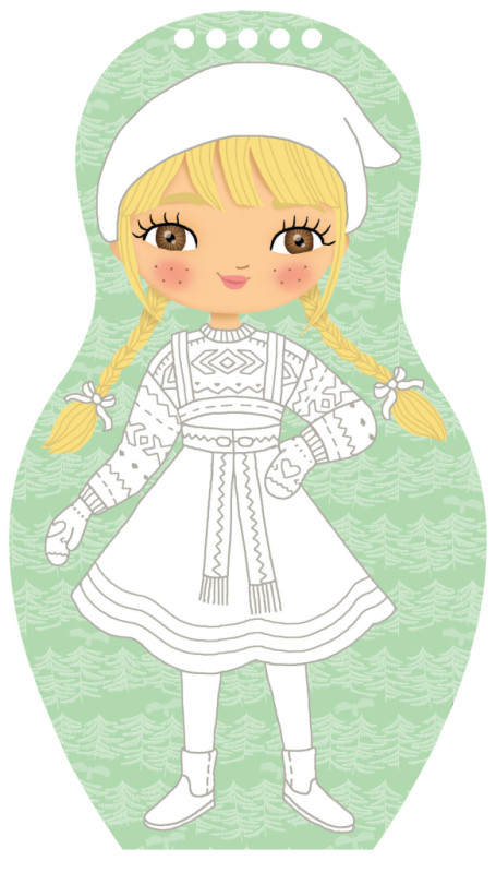 Obliekame bábiky VIANOCE – Maľovanky 1