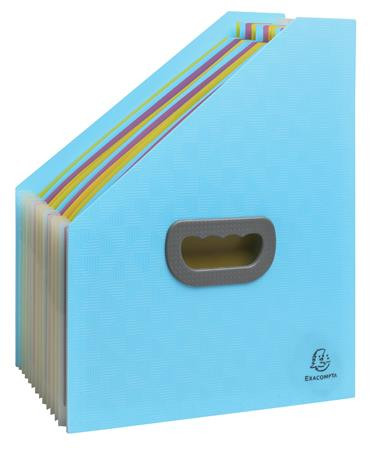 Harmonikový zakladač, 265x325 mm, PP, 12 priehradie, EXACOMPTA "Pop`NCo", cyánovo modrý 1