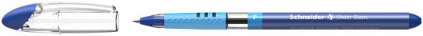 Guľôčkové pero, 0,3 mm, s vrchnákom, SCHNEIDER "Slider F", modré 2