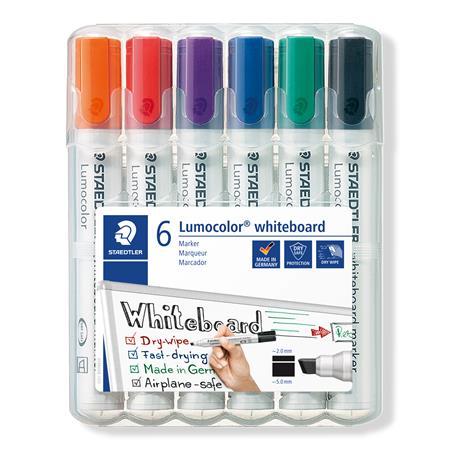 Popisovač na tabule, sada, 2-5 mm, zrezaný hror, STAEDTLER "Lumocolor 351 B", 6 rôznych fa 1