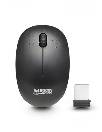 Myš, bezdrôtová, optická, malá veľkosť, USB, URBAN FACTORY "Free", čierna 2