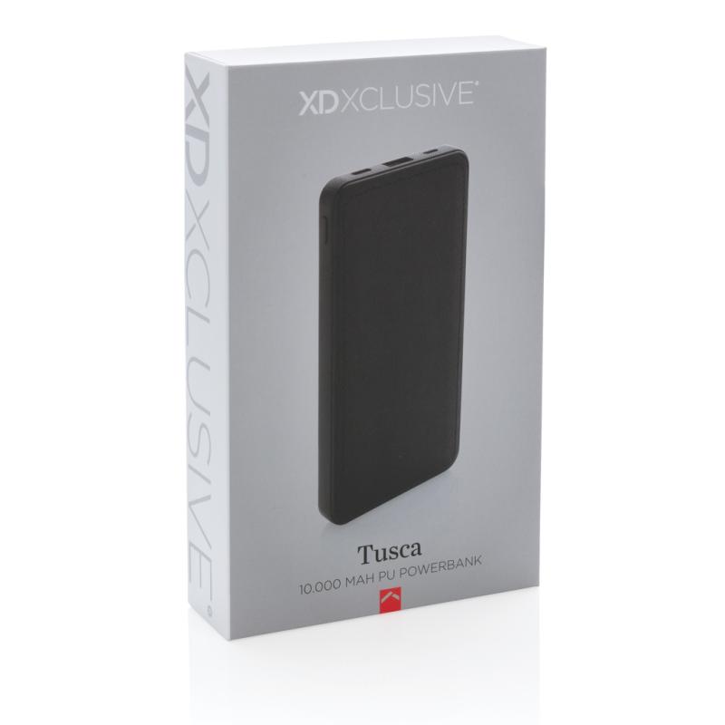 Powerbanka Tusca z PU 10 000 mAh čierna 12