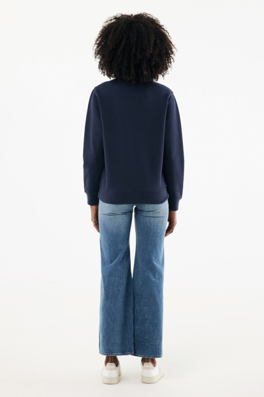 IQONIQ Elgon sveter s krátkym zipsom z recyklovanej bavlny námornícka modrá XL 7