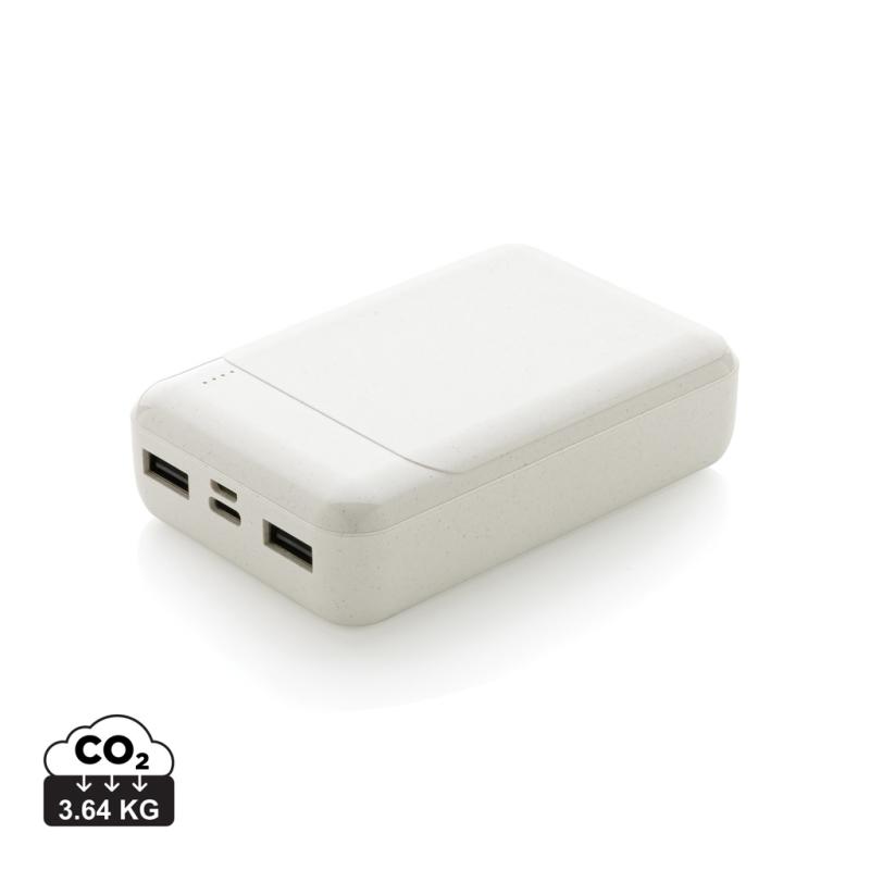 Powerbanka 10 000 mAh z RCS recyklovaného plastu biela