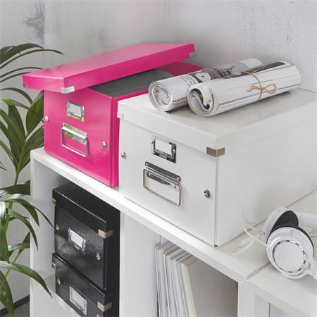 Odkladací box, A4, LEITZ "Click&Store", ružová 3