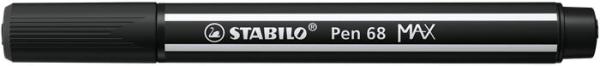 Fixka, 1-5 mm, zrezaný hrot, STABILO "Pen 68 MAX", čierna 2