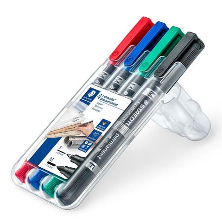 Permanentný popisovač, sada, F/M, 0,6/1,5 mm, kužeľový hrot, s 2 hrotmi, STAEDTLER "Lumoco 2