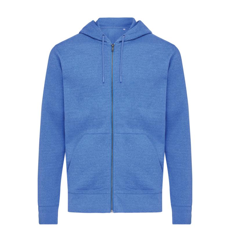 Mikina na zips s kapucňou IQONIQ Abisko z recykl. bavlny heather blue XS 1