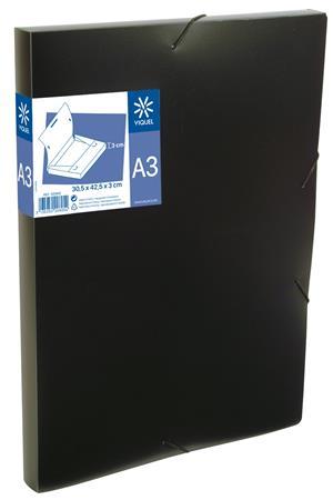 Doska s gumičkou, 30 mm, PP, A3, VIQUEL "Coolbox", čierna 1