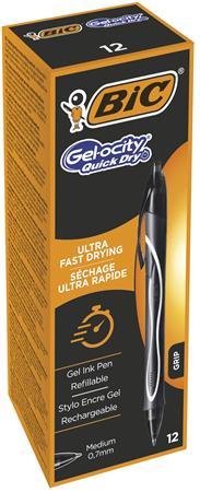Gélové pero, 0,3 mm, stláčací mechanizmus, BIC "Gel-ocity Quick Dry", čierne 1
