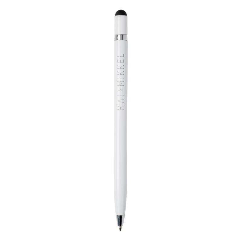 Minimalistické kovové pero biela 2