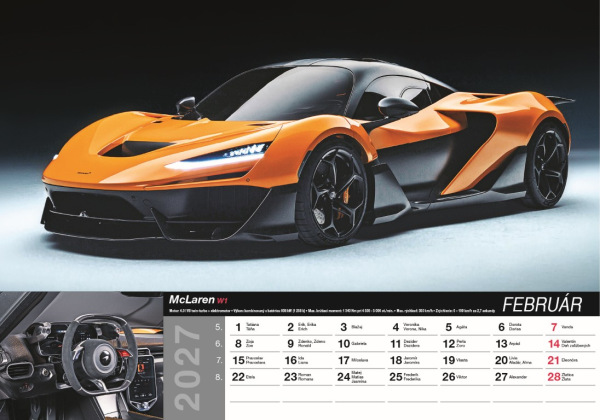 Nástenný kalendár Fast cars 2027 3