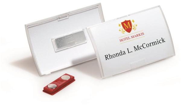 Visačka, magnetická, 54x90 mm, DURABLE "CLICK FOLD", priehľadná 2