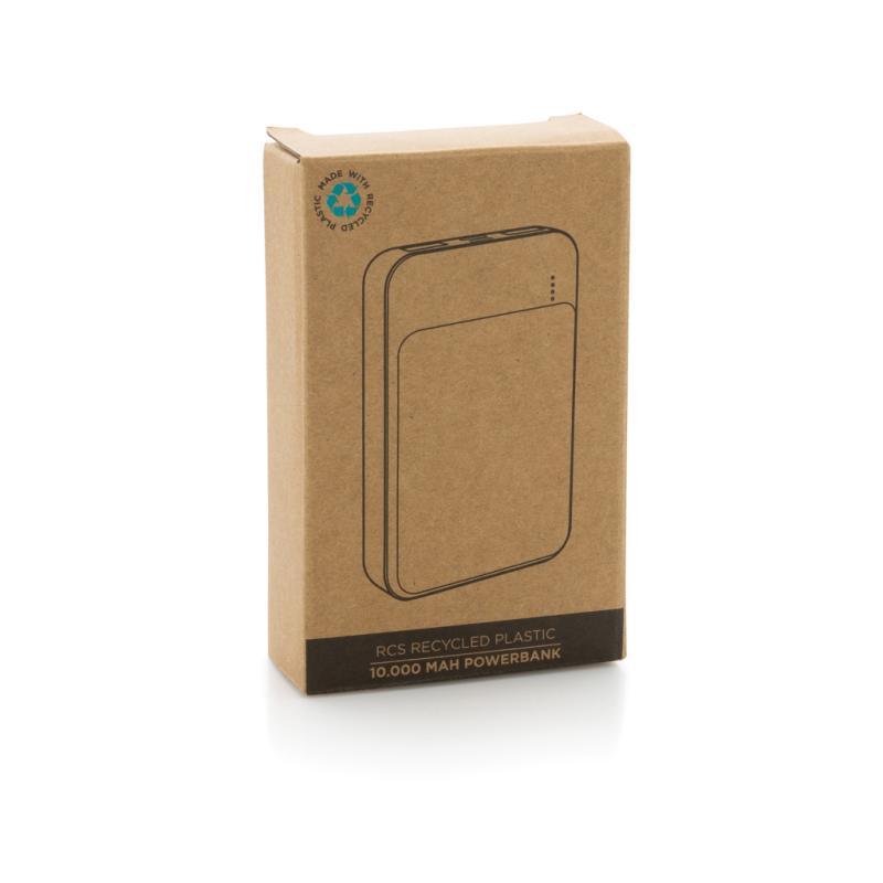 Powerbanka 10 000 mAh z RCS recyklovaného plastu biela 13