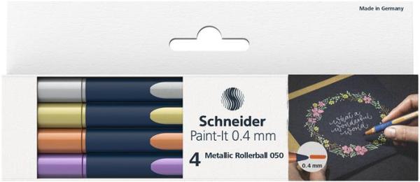 Roller, metalický, sada, 0,4 mm, SCHNEIDER "Paint-It 050", 4 rôzne farby 1